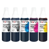 Комплект чернил для Epson 774/664 специальные 5x70 мл, пигментные/водорастворимые, 2хBK/C/M/Y Barva (E774-070-MP) I-BARE-E-774-070-MP
