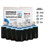 Чорнило Barva для фабрик друку Epson l800/l810/l850/l1800 (t6735) light Cyan 1 л (10x100 мл) service pack (e-l800lc-1sp) I-BARE-E-L800-1SP-LC