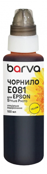 Чорнило для Epson T0484/T0804/T0814 спеціальне 100 мл, водорозчинне, жовте Barva (E081-327e) I-BARE-ET0814-100-Y