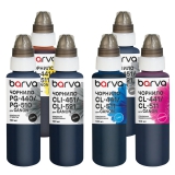 Комплект чорнил для Canon PGI-520PGBK + CLI-521BK/C/M/Y/GY спеціальні 6x100 мл, пігментне/водорозчинні, PGBK/BK/C/M/Y/GY Barva (CPGI520-100-3MP) I-BARE-GI520-100-3MP
