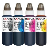 Комплект чернил для Canon PG-445PBK + CL-446C/M/Y специальные 4x100 мл, пигментные/водорастворимые, BK/C/M/Y Barva (CPG445-100-2MP) I-BARE-PG445-100-2MP
