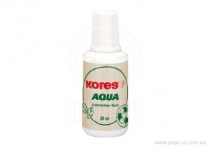 Корректирующая жидкость Kores AQUA с кисточкой, водная основа, 20 мл K69101
