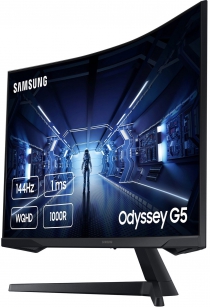 Монитор LCD 27" Samsung Odyssey G5 LC27G55T 2xHDMI, DP, VA, 2560x1440, 144Hz, 1ms, CURVED LC27G55TQWIXCI