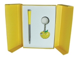 Набір подарунковий "Apple": ручка кулькова + брелок, жовтий Langres