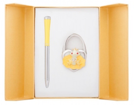 Набір подарунковий "Fairy Tale": ручка кулькова + гачок д/сумки, жовтий Langres LS.122027-08