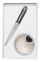 Набор подарочный "Crystal": ручка шариковая + крючок д/сумки, черный Langres LS.122028-01