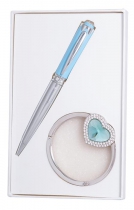 Набор подарочный "Crystal": ручка шариковая + крючок д/сумки, синий Langres LS.122028-02