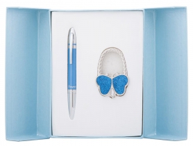 Набір подарунковий "Lightness": ручка кулькова + гачок д/сумки, синій Langres LS.122030-02