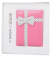 Набір подарунковий "Gloss": ручка кулькова + дзеркало, рожевий Langres