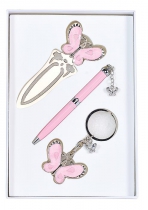 Набор подарочный "Fly": ручка шариковая + брелок + закладка для книг, розовый Langres LS.132001-10