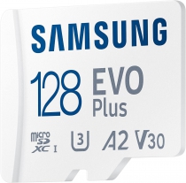Карта памяти Samsung microSDXC 128GB C10 UHS-I R130MB/s Evo Plus + SD MB-MC128KA/EU