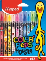 Фломастери COLOR PEPS MONSTER, 12 кольорів Maped MP.845400