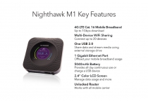 Мобільний маршрутизатор NETGEAR MR1100 Nighthawk M1 AC1000, 4G LTE, 1xGE LAN, 1xUSB-C, 1xUSB 2.0, 2xTS MR1100-100EUS