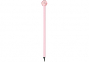 Олівець чорнографітний HB із акриловою сяючою прикрасою, рожевиий корпус MAXI MX14917
