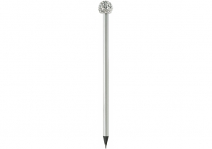 Олівець чорнографітний HB із акриловою сяючою прикрасою, сріблястий корпус MAXI MX14922