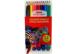 Карандаши цветные ERASABLE, 12 шт., пластиковые, шестигранные, стираются, с резинкой MAXI MX15181