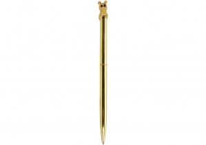 Ручка металева з фігуркою "Золотистий песик", пише синім MAXI MX16329