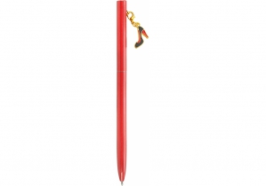 Ручка металева червона з брелоком "Туфелька", пише синім MAXI MX16359