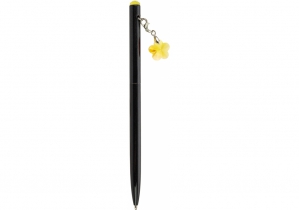 Ручка металева з жовтим брелоком-кристалом "Квітка", пише синім MAXI MX16364