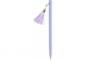 Ручка металева бузкова з брелоком-китичкою, пише синім MAXI MX16370