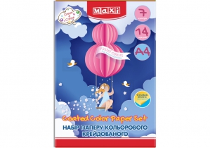 Набір паперу кольорового "Пастель", А4, 14арк., 7 кол., двосторонній MAXI MX21150