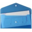 Євроконверт Е65 прозорий на кнопці, 180 мкм, фактура "глянець", синій ECONOMIX N31306-02