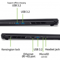 Ноутбук Acer Nitro V 17 ANV17-41 17.3" FHD IPS, AMD R7-260, 32GB, F2TB, NVD5070-8, Lin, чорний NH.QZKEU.005