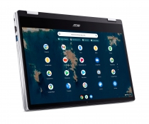 Ноутбук Acer Chromebook Spin CP314-1HN 14" FHD IPS Touch, Intel P N6000, 8GB, F128GB, UMA, ChromeOS, серебристый NX.AZ3EU.002