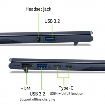Ноутбук Acer Swift 14 AI SF14-51 14" WUXGA OLED, Intel U7-258V, 32GB, F1TB, UMA, Win11, синий NX.J2HEU.005