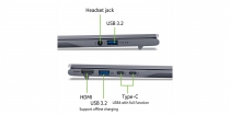 Ноутбук Acer Swift 14 AI SF14-51 14" WUXGA OLED, Intel U7-258V, 32GB, F1TB, UMA, Win11, серый NX.J2JEU.005