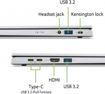 Ноутбук Acer Aspire Go AG15-32P 15.6" FHD IPS, Intel C N150, 8GB, F512GB, UMA, Lin, серебристый NX.J8XEU.003