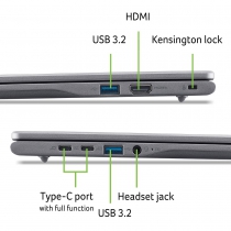 Ноутбук Acer Chromebook Plus CB516-1H 16&quot; WUXGA IPS, Intel i5-1334U, 16GB, F512GB, UMA, ChromeOS, серый NX.JCLEU.003