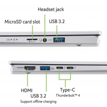 Ноутбук Acer Swift Go 14 SFG14-74 14&quot; WUXGA OLED, Intel U7-255H, 16GB, F1TB, UMA, Win11, серебристый NX.JCWEU.005