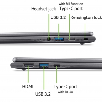Ноутбук Acer Chromebook Plus CB514-6HT 14&quot; WUXGA IPS Touch, Intel 3-N355, 16GB, F512GB, UMA, ChromeOS, серый NX.JFGEU.002