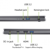 Ноутбук Acer Aspire 15 A15-51M 15.6&quot; FHD IPS, Intel i7-13620H, 16GB, F1TB, UMA, Lin, серый NX.JKVEU.005