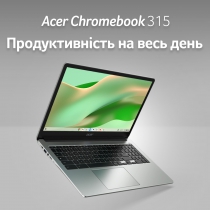 Ноутбук Acer Chromebook CB315-4H 15" FHD IPS, Intel P N6000, 8GB, F128GB, UMA, ChromeOS, сріблястий NX.KB9EU.002