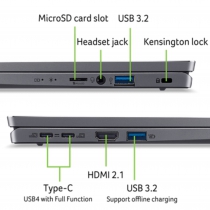 Ноутбук Acer Swift Go 14 SFG14-63 14" 2.8K OLED, AMD R5-8645HS, 16GB, F512GB, UMA, Win11, серый NX.KTSEU.002