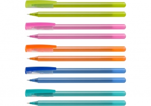 Ручка масляна OPTIMA FLAME 0,7 мм. Корпус асорті, пише синім O15643-02