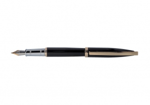 Ручка перьевая Monaco, корпус черный с серебристым CABINET O15921-01