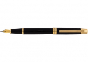 Ручка перова Toledo, чорна з золотистим CABINET O16016-15
