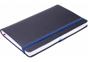Деловая записная книжка NEBRASKA, А5, Мягкая обложка, резинка, белый блок линия, темно-синий OPTIMA O20124-24