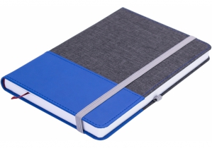 Деловая записная книжка COMBI-11, А5, твердая обложка, резинка, белый блок линия OPTIMA O20125-11