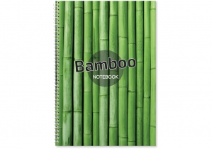 Блокнот А4, 80 арк., «Малюнки природи» Bamboo, клітинка, спіраль OPTIMA O20330-06