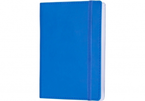 Деловая записная книжка Vivella А6, на резинке, блок - белый; синий OPTIMA O20384-02