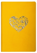 Деловая записная книжка А6, тиснение "сердце" фольга, Vivella, Мягкая обложка, кремовый блок, желтый OPTIMA O20803-05