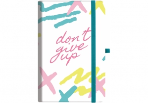 Діловий записник (Блокнот) "dont_give_up" з гумкою 136х207мм, повнокольорова обкладинка, блок - шитв OPTIMA O20812-23