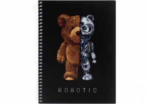 Блокнот "Pets Fashion: Robotic" А5 (150х200), пластикова обкладинка, ПВХ спіраль, 80 арк., клітинка OPTIMA O20832-24