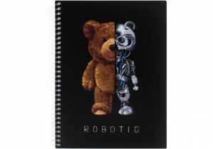 Блокнот "Pets Fashion: Robotic" А5 (150х200), пластикова обкладинка, ПВХ спіраль, 80 арк., клітинка OPTIMA O20832-24