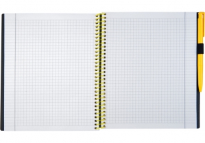 Блокнот "Splash" с ручкой на резинке, с цветной наклейкой,175х206мм, пластиковая обклад, салатовый OPTIMA O20840-13