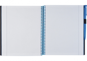 Блокнот "Splash" с ручкой на резинке, с цветовой наклейкой, 175х206мм, пластиковый обклад, т-синий OPTIMA O20840-24